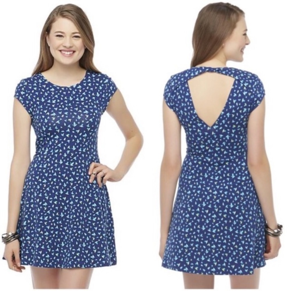 🌸 Sz M Bongo Bird Skater Dress